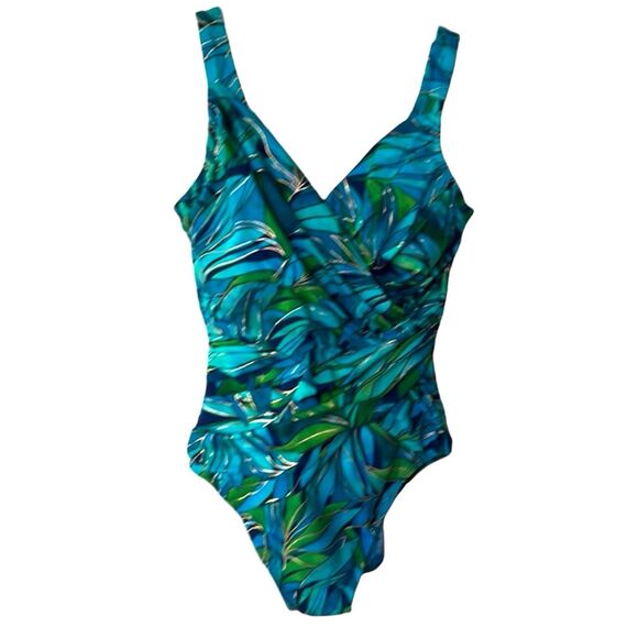 Kirkland Miraclesuit Women’s 1 Piece Swimsuit | Oceanus Palm Floral Size 16 - Picture 1 of 9